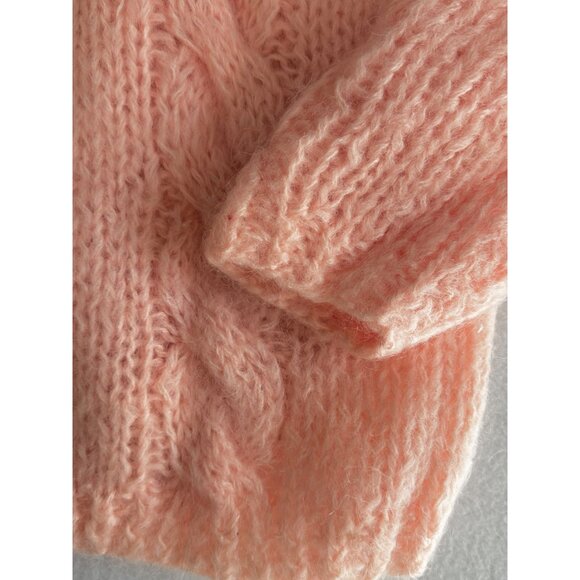 VTG Handmade in Italy Womens Sweater Alberic Wool No Size Tag Light Peach - Picture 5 of 8